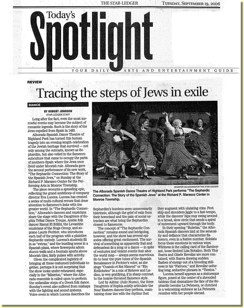 StarLedgerSephardicConnectionReviewSept2006